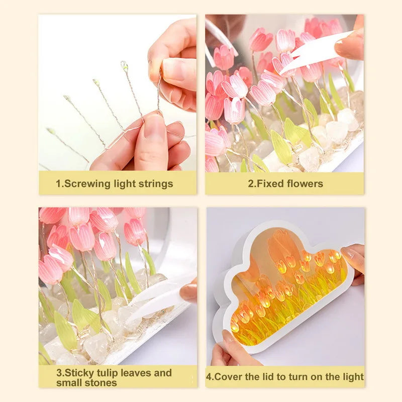 Veilleuse Nuage Tulipe - Miroir Créatif DIY