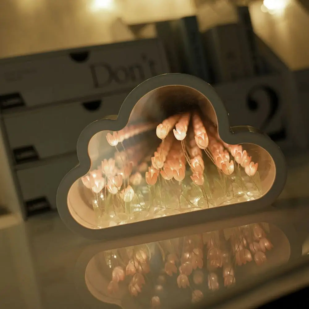 Veilleuse Nuage Tulipe - Miroir Créatif DIY