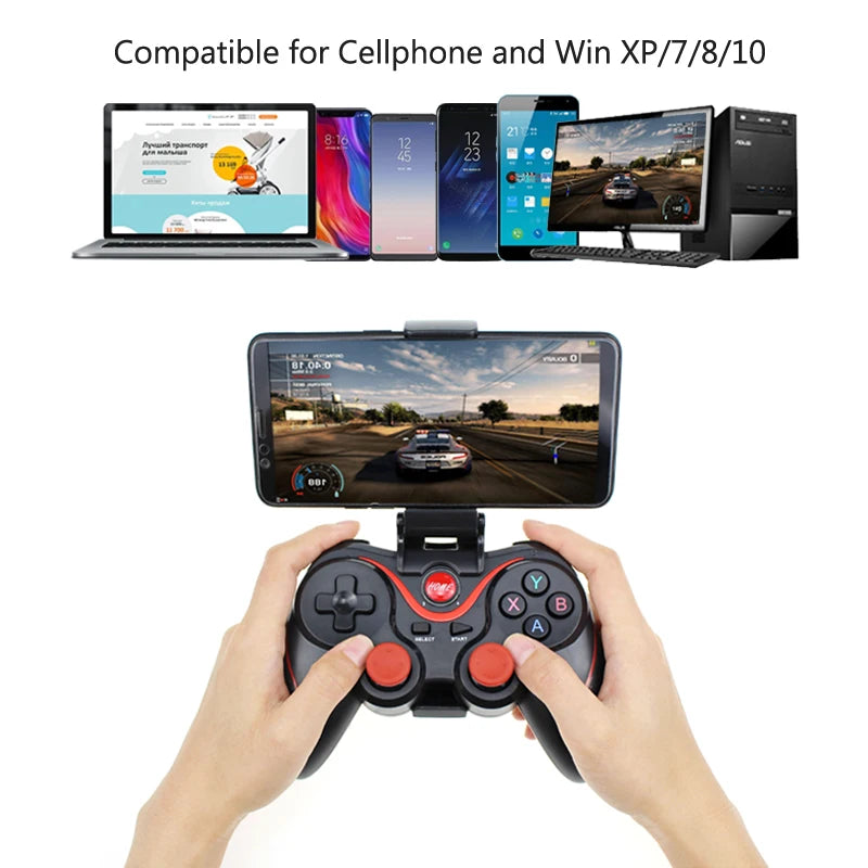 X3/T3 Wireless Gamepad Wireless Joystick Game Controller bluetooth BT3.0 Joystick For IOS Andriod Phone PC Tablet TV Box Holder