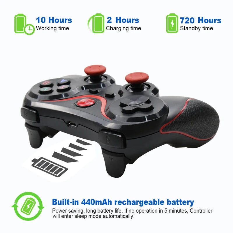 X3/T3 Wireless Gamepad Wireless Joystick Game Controller bluetooth BT3.0 Joystick For IOS Andriod Phone PC Tablet TV Box Holder