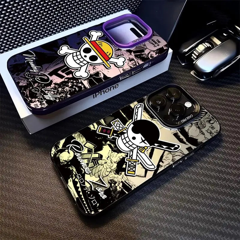 Coque de téléphone avec logo One Piece Luffy pour Apple iPhone 14,15, 16