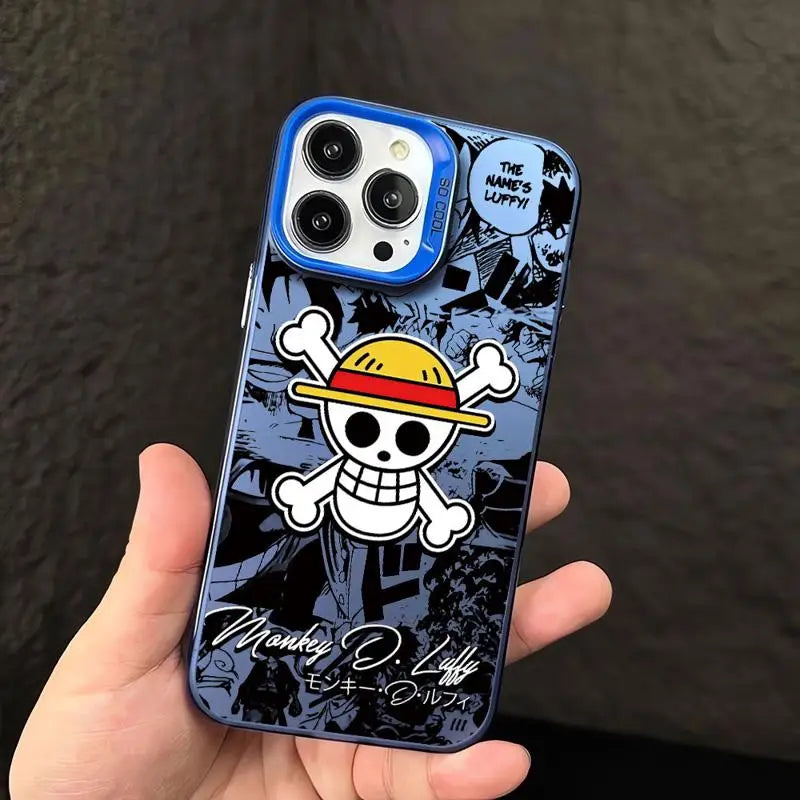 Coque de téléphone avec logo One Piece Luffy pour Apple iPhone 14,15, 16