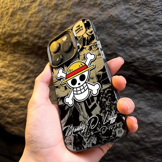 Coque de téléphone avec logo One Piece Luffy pour Apple iPhone 14,15, 16