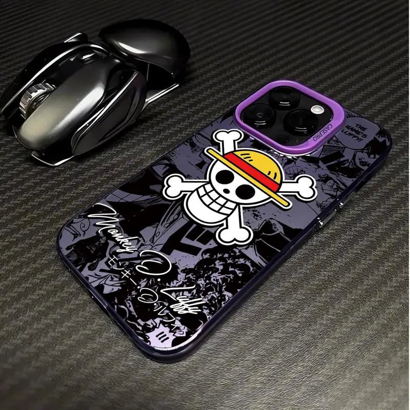 Coque de téléphone avec logo One Piece Luffy pour Apple iPhone 14,15, 16